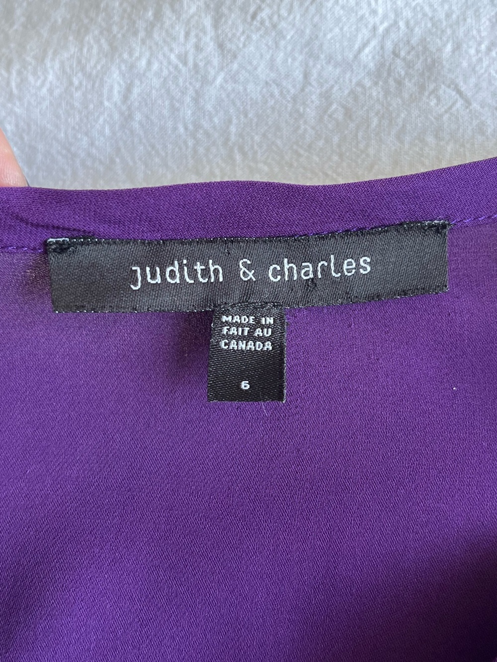 Judith & Charles Purple 100% Silk Ruffle Tiered Sleeveless Blouse Size 6 - Picture 6 of 13